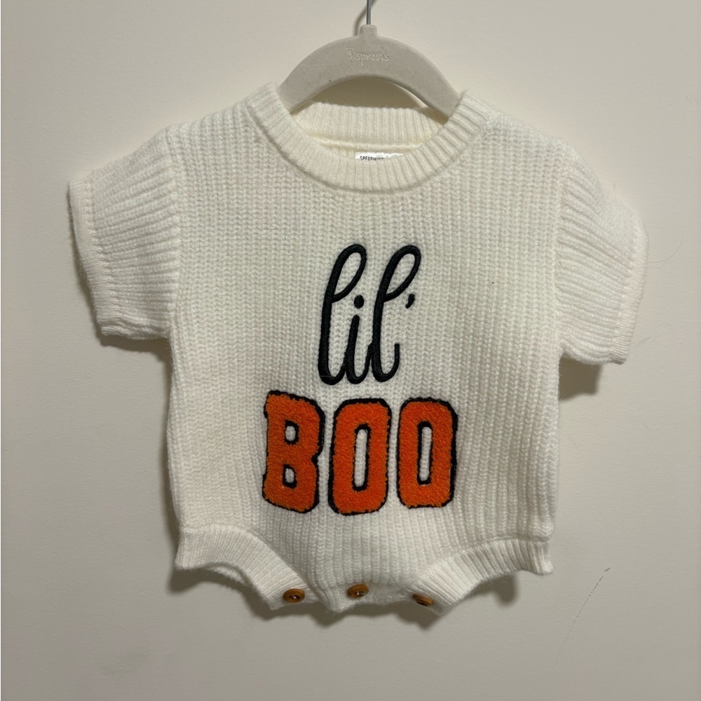 SPEARMINT BABY LIL BOO SHEEP WOOL ONESIE